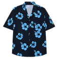 thumbnail image 2 of MADHERO Men's Hawaiian Shirts Casual Funny Print Short Sleeve Button Down Beach Shirts Navy Blue Blue Floral Size S, 2 of 7