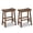 Brown, variant on Gymax Solid Wood Saddle Bar Stools Set of 2 Backless Wooden Barstools w/Footrests Brown