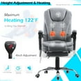thumbnail image 5 of YODOLLA Ergonomic Reclining Office Chair Adjustable Height Computer Chair Big and Tall Executive Swivel Fabric Chair With Footrest for Office, Home,Gray, 5 of 9