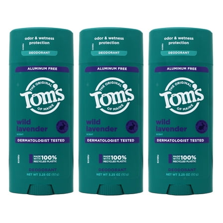 3 Pack - Tom’S Of Maine Wild Lavender Natural Deodorant For Women And Men, Aluminum Free, 3.25 Oz