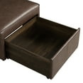thumbnail image 5 of Studio Living Hadley Modern Storage Ottoman, Chestnut Faux Leather, 5 of 8