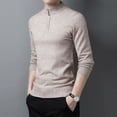 thumbnail image 4 of SWSMCLT Men's Soft Pullover Fall Half Zip Long Sleeve Sweater Knit Zip Spring Turtleneck Winter Pullover Cream 38, 4 of 4