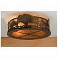 thumbnail image 2 of Meyda Tiffany 51498 Buffalo 2 Light 16" Wide Semi Flush Drum Ceiling Fixture - Copper, 2 of 2
