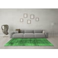 thumbnail image 3 of Ahgly Company Indoor Square Oriental Emerald Green Industrial Area Rugs, 5' Square, 3 of 4