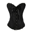 thumbnail image 2 of Pxiakgy formal dresses for women Womens Vintage Gothic Party Floral Lace Up Slim Corset Bustier Tube Top Black + S, 2 of 7
