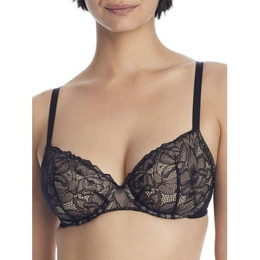 NEARLYNUDE Midnight The Poppy Lace Underwire Demi Bra, US 34DDD, UK 34E, NWOT