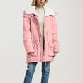 thumbnail image 2 of felwors Women's Winter Mid Length Thick Warm Lamb Wool Lined Jacket Coat Pink, XL, 2 of 4
