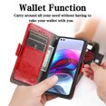 thumbnail image 2 of Case for Motorola Moto Edge S Cover Leather Wallet Folio Case Book Design Flip Magnetic Closure - Red, 2 of 5