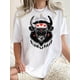 thumbnail image 1 of Camiseta Para Mujer De Verano Cuello Redondo[Vacation Ready] Women's Casual Buffalo Heart Graphic Tee - White Crew Neck Short Sleeve T-Shirt, Stretchy & Comfortable Summer Top with Unique Animal Des, 1 of 7