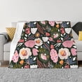 thumbnail image 1 of XMXT Throw Blanket, Watercolor Floral Doodle Print Machine Washable Blankets for Sofa, 60 x 50 inches Multicolor, 1 of 9