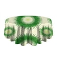 thumbnail image 5 of Green Tie Dye Sunburst Pattern Round Tablecloth 60"x60",Wrinkle Wipeable Table Cloth for Kitchen Dining Room Picnic Patio Party, 5 of 6