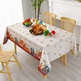 thumbnail image 5 of Thanksgiving Rectangle Tablecloth for Holiday - Fall Tablecloth Turkey Pumpkin Pattern Table Cloth, Decorative Table Cover for Banquet Party Kitchen Dining Room, 60 x 84 Inch, 5 of 6