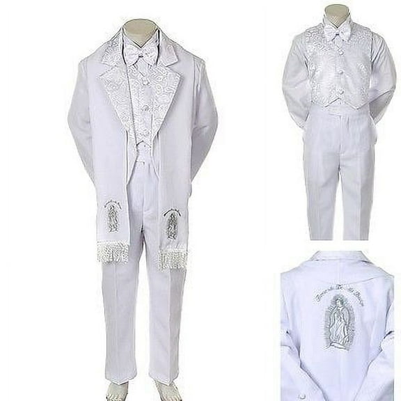 New Baby Toddler Kid Child Boy Church Christening Baptism Tuxedo Suit S-7 White