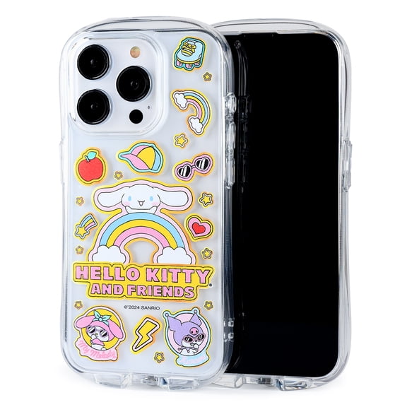 iFace Hello Kitty and Friends Clear Compatible with iPhone 15 Pro Case [Look in] Drop Tested Hybrid Cell Phone Grip Cover  Supercute Stickers