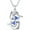 Deep blue-Sept., variant on 925 Sterling Silver Double Dolphin Birthstone Necklace for Women Heart Crystal Gemstone Birthstone Pendant for Her