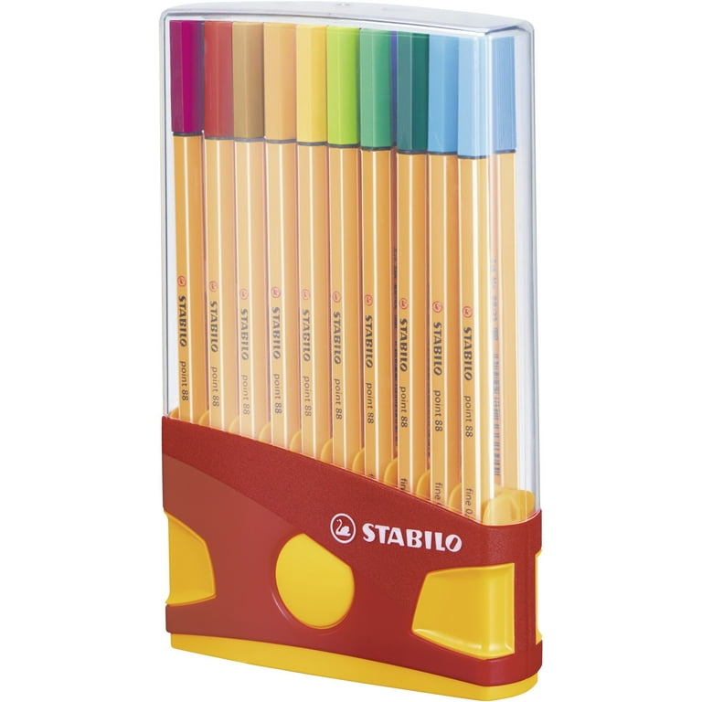  Stabilo Point 88 Fineliner Pens, 0.4 mm - 20-Color Plastic Case  Set, 1 Count (Pack of 1) : Office Products
