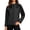 Dark Gray, variant on Women's Plus Size Hooded Rain Jacket Color Block Full Zip Waterproof Windproof Hooded Cropped Outdoor Windbreaker Coat