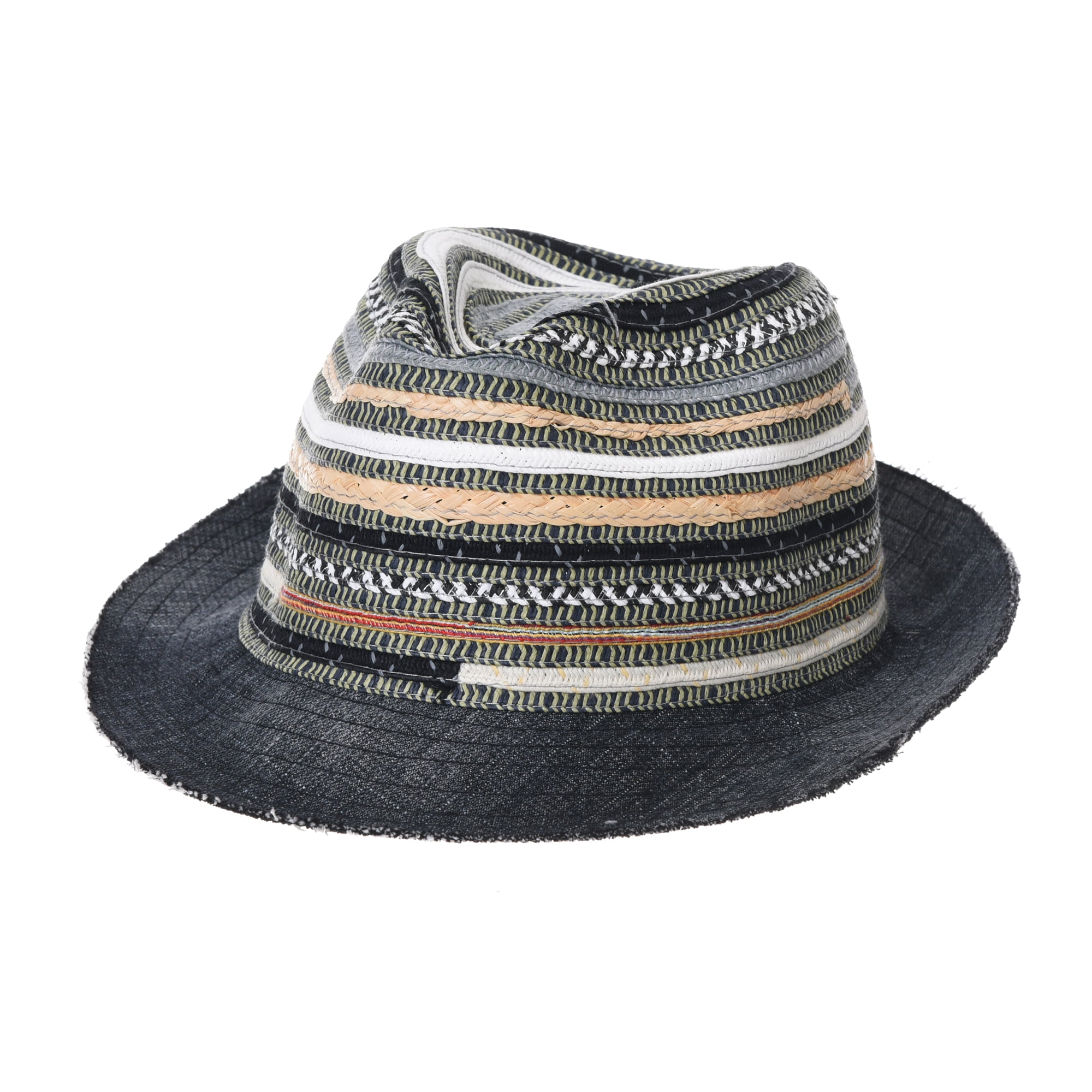 WITHMOONS Fedora Hat Summer Cool Aztec Pattern Paperstraw Trilby For