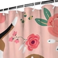 thumbnail image 3 of Pink Beagle and Flower Shower Curtain 72"x84" ,Bathroom Decorative Shower Curtains Set with 12 Hooks,Modern Waterproof Washable Shower Curtain, 3 of 6