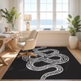 thumbnail image 3 of Design&I 4'x6' Washable Area Rug Snag-Free Skid-Resistant Medium Minimalist Serpent With Clean Modern Accents Snake Animal Print Playful for Home Office, Under Desk, 3 of 7