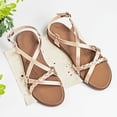 thumbnail image 4 of Ataiwee Women's Flat Slide Sandals - Fashion Adjustable Cross Strappy Braided Flat Summer Shoes., 4 of 6