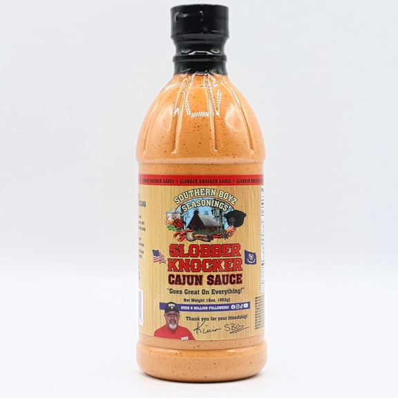 Southern Boyz Slobber Knocker Cajun Sauce Authentic Louisiana-Style Cajun Condiments & Dipping Sauce, 16 oz