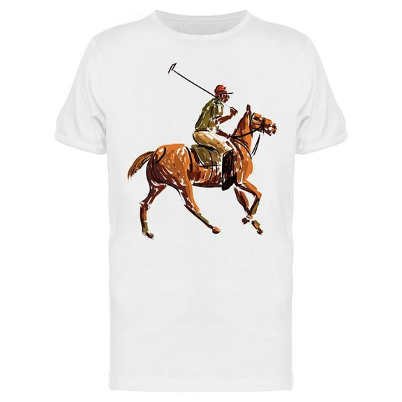 Horse Polo Stroked T-Shirt Men -Image by Shutterstock, Male Large