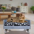 thumbnail image 4 of Raised Wooden Pet Bed with Removable Cushion - Antique Gray - Small, 4 of 5
