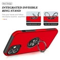 thumbnail image 3 of Feishell for iPhone 12 Mini Case, 360° Rotatable Ring Holder Kickstand Dual Layer Military-Grade Drop Tested Protection Support Car Holder Mount Magnetic Absorbing Bumper Phone Case, Red, 3 of 7