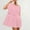 Pink, variant on HOMBOM Mini Dresses for Women Black Trendy A-Line 2024 Crew Neck Short Sleeve Solid Oversized Dresses L