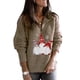 thumbnail image 3 of Suéter de punto de manga larga con cremallera y estampado de Papá Noel para mujer de otoño e invierno, 3 of 4