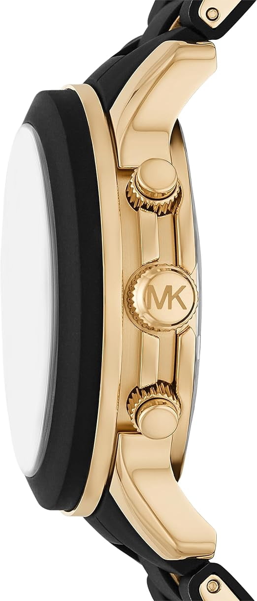Michael Kors Runway Chronograph Black Silicone Ladies Watch