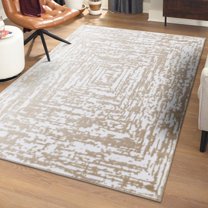 Unique Loom Hermitage Collection Area Rug - Armor (5' 3" x 8' Rectangle White Bone/Beige)
