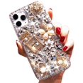 thumbnail image 1 of Funda de lujo para iPhone 11 con diamantes de imitación 3D y piedras preciosas de flores 6,1 pulgadas, 1 of 5