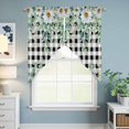 thumbnail image 6 of Daisy Eucalyptus Leaf Swag Valances for Windows 2 Pack Summer Flower Black White Plaid Swag Kitchen Curtains 36 Inches Long Rod Pocket Short Window Treatment for Kitchen Bathroom 28"x36", 6 of 9