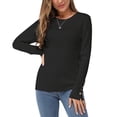 thumbnail image 2 of Fantaslook Sweaters for Women Knit Long Sleeve Crew Neck Button Stretch Fall Pullover Sweater, 2 of 6