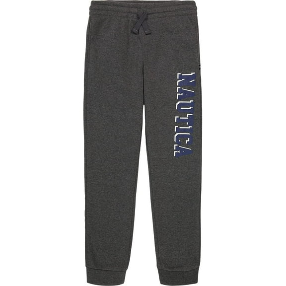 Nautica BOLD COAL HEATHER Boys' Fleece Pull-on Jogger Sweatpant, US 10-12