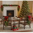 thumbnail image 2 of BrylaneHome Set of 4 Pre-Lit Swags with Christmas Bows & 15 Warm Lights, Cordless, No Outlet Required, 2 of 4