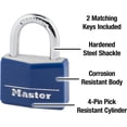 Blue Vinyl Covered Aluminum Keyed Padlock, Small Lock for Gym or School ...