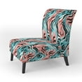 thumbnail image 3 of Designart "Capricious Exotic Camouflage" Turqouise Animal Print Upholstered Accent Chair - Modern Arm Chair For Living Room, 3 of 5