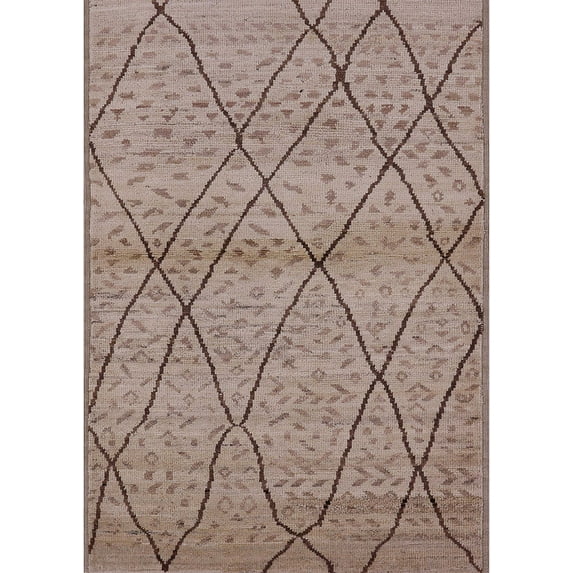 Ahgly Company Indoor Rectangle Mid-Century Modern Khaki Rose Pink Oriental Area Rugs, Swatch Sample