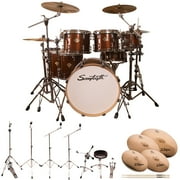 Sawtooth Command Series 7-Piece Drum Set with Hardware & Zildjian S Family Cymbals, Red Streak ( box 1 of 3)