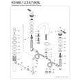 thumbnail image 6 of Kingston Brass KS2968KNL Convergent Two-Handle 3-Hole Deck Mount Widespread Bathroom Faucet with Knurled Handle and Brass Pop-Up in Brushed Nickel, 6 of 8