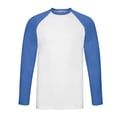 thumbnail image 1 of Fruit of the Loom Mens Contrast Long-Sleeved Baseball T-Shirt, 1 of 3