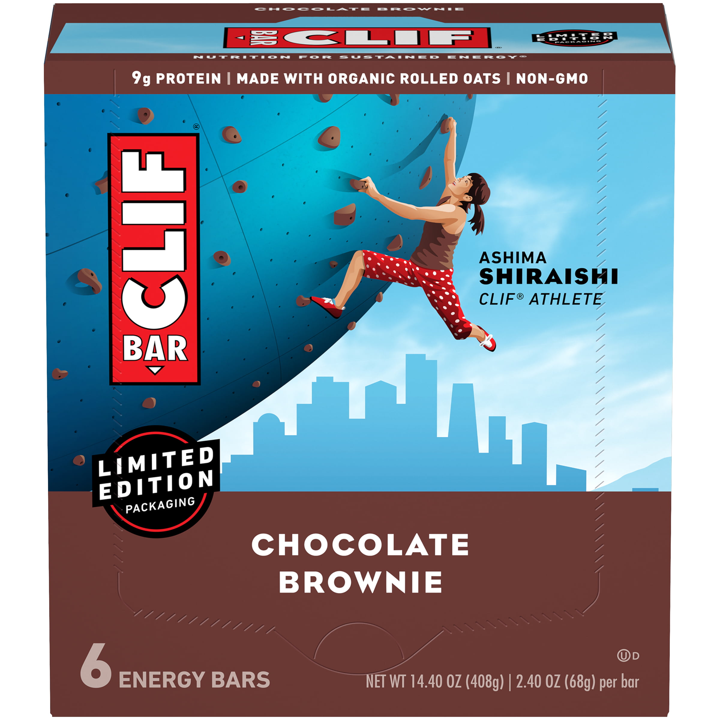 Clif Bar Energy Bars Chocolate Brownie 9g Protein Bar 6 Ct 24 Oz