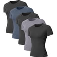 thumbnail image 1 of Camiseta de compresión NebuKinex para mujer, manga corta, paquete de 5, talla XL, 1 of 6