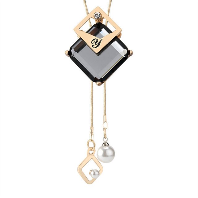 Collier Long Pendentif pour Femmes Chaîne de Chandail Collier Ras du Cou Réglable Bijoux Élégants Accessoires Habillé Collocation Soirée d'Hiver Mariage