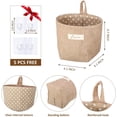 thumbnail image 2 of 5 Pieces Wall Hanging Storage Bags Foldable Storage Basket Bag Linen Storage Basket with 5 Pieces Seamless Adhesive Hooks for Home Office Wall Closet Organizing and Decorating - -, 2 of 7