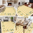 thumbnail image 5 of Area Rug for Living Room, Yellow Lemons Non-Slip Indoor Large Carpet for Bedroom/Dining Room, Floral Wreath Leaves Buffalo Plaid Washable Low-Profile Rectangle Floor Runner Rugs - 5 x 7 Ft, 5 of 7