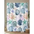 thumbnail image 4 of Shower Curtains Starfish Marine Life Bath Curtain Shell Ocean Coral Waterproof Bathroom Shower Curtain Set with Hooks Decoration 72 x 84 Inches, 4 of 7